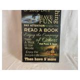 Cabin Rules Wood Sign (12" x 1/2" x 30")