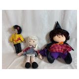 Vintage Dolls Including Tickle, Tickle, Wiggle, Wiggle Animated Halloween Witch and Two Handmade Dolls