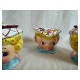 Lefton Miss Dainty Sugar Creamer Sugar Pot Jam Set of 3 and Fritz & Floyd French Market Collection Pig Salt and Pepper Shakers