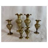 Set of Brass Candle Holders - Three Sizes - 7" Tall, 5" Tall, 3" Tall