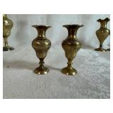 Set of Brass Candle Holders - Three Sizes - 7" Tall, 5" Tall, 3" Tall