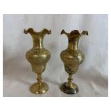 Set of Brass Candle Holders - Three Sizes - 7" Tall, 5" Tall, 3" Tall