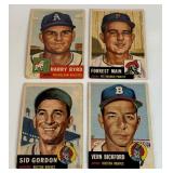 1953 Topps Baseball 4 Card Vintage Lot