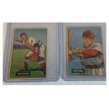 1951 Bowman 2 Card Lot - Ennis and Hegan - Vintage Baseball Cards