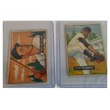 1951 Bowman 2 Card Lot - Castiglione and Chambers - Vintage Baseball Cards