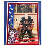 Jim Craig 3x Autographed w/ Beckett LOA 27x35.5" Framed and Matted "America the Beautiful" Miracle on Ice 1980 Team USA Hockey - Includes 2 Signed Limited Edition Cards