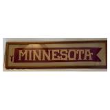 100 Year Old University of Minnesota Gophers Pennant - RARE! Vintage Antique - 38x10" Nicely Framed