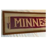 100 Year Old University of Minnesota Gophers Pennant - RARE! Vintage Antique - 38x10" Nicely Framed