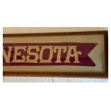 100 Year Old University of Minnesota Gophers Pennant - RARE! Vintage Antique - 38x10" Nicely Framed