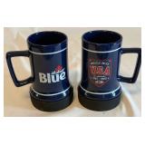 (2) Miracle on Ice 40th Anniversary Labatt Blue Mugs - Team USA Hockey 1980 Olympics