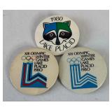 (3) 1980 Winter Olympic Games Lake Placid Pins