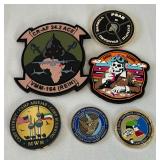 Overseas Millitary Bases - 5 Coins and 2 Patches