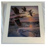 Herb Brooks Signed "One Last Pass - Canada Geese" 1987 Meger Print