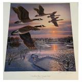 Herb Brooks Signed "One Last Pass - Canada Geese" 1987 Meger Print