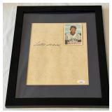 Ted Williams Signed with JSA COA - Quote Piece Framed and Matted w/ Reprint Baseball Card