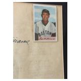 Ted Williams Signed with JSA COA - Quote Piece Framed and Matted w/ Reprint Baseball Card