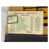 Minnesota Vikings Vintage Football Pennant w/ 1981 Schedule