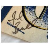 (2) Golden State Warriors Basketball Pennants - One Signed by Lattrell Spreewell and Other Players