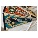 (3) Vintage Pennants - San Jose Sharks, San Francisco Giants, Oakland A