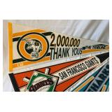 (3) Vintage Pennants - San Jose Sharks, San Francisco Giants, Oakland A