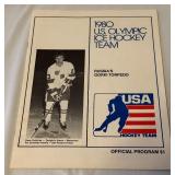 1980 Team USA Olympic Ice Hockey Team Official Program