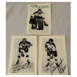 (3) Vintage Minnesota North Stars Signed Team issues Photos - JP Parise, Gump Worsley