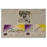 (3) Minnesota Vikings Signed Cards - Voigt, Kleinsasser and Unknown