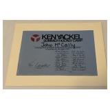 Ken Yackel Summer Hockey Camp Certificat - Notable printed signatures like Herb Brooks