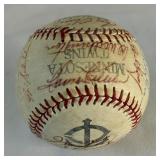 1970 Minnesota Twins Team Signed Baseball - Killebrew, Kaat, Blyleven, Oliva, Worthington, Danny Thomson (tough auto), 26 total autos