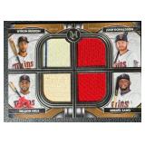 2021 Museum Collection Buxton/Donaldson/Cruz/Sano Quadruple Game-Used Jersey MLB Minnesota Twins Baseball Card No. FPR-BDCS