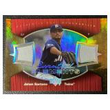 2007 Upper Deck Johan Santana Dual Game-Used Jersey "Essential Elements" Minnesota Twins MLB Baseball Card No. EE-JS