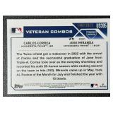 2023 Topps Correa/Miranda Minnesota Twins Gold MLB Baseball Card 1460/2023 No. US305