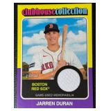 2024 Topps Heritage Jarren Duran Game-Used Jersey Boston Red Sox MLB Baseball Card No. CCR-JD