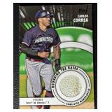 Carlos Correa 2024 Topps "Rounding the Bases" Game-Used Base Minnesota Twins Baseball Card No. RTB-COR