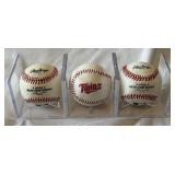 3 Minnesota Twins Signed Baseball - Kenny Vargas, Carl Pavano, Ricky Nolasco