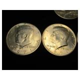 Six 1971 Kennedy Half Dollars