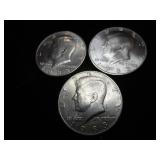 Nine Kennedy Half Dollars