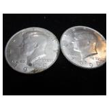 Nine Kennedy Half Dollars