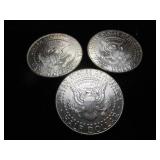 Nine Kennedy Half Dollars