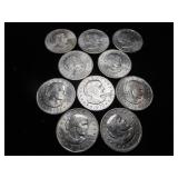 Ten Susan B Anthony Dollar Coins