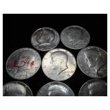 Ten Kennedy Half Dollars
