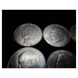 Six Eisenhower Silver Dollars