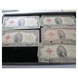 Five Red Seal $2 Bills, 1928