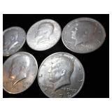 Ten Kennedy Half Dollars