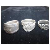 Three Spoon Rings
