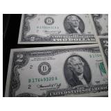 Nine Consecutively Numbered $2