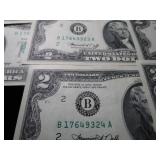 Nine Consecutively Numbered $2