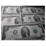 Nine Two Dollar Bills