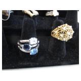 Six Costume Rings, Opal, L. Sophia