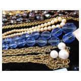 Necklaces, Multi-Strand, Faceted Blue Glass